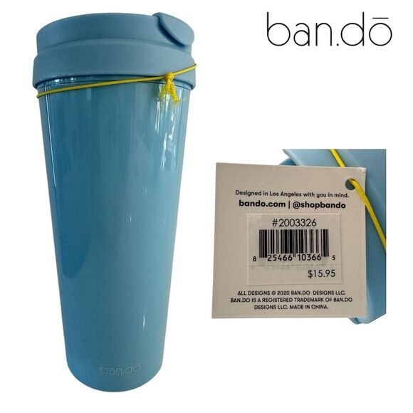 Ban.do Hot Stuff Thermal Mug 16 oz Blue "Stronger Than You Think" - Picture 2 of 3